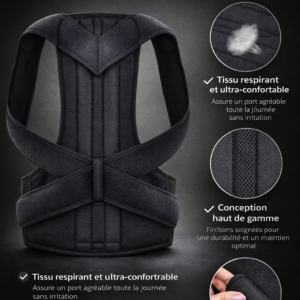 redresseur de posture premium – maintien ergonomique et confort respirant